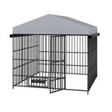 ZUN Large Dog Kennel Outdoor Pet Pens Dogs Run Enclosure Animal Hutch Metal Coop Fence with Roof W1820P178900