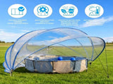 18-foot retractable pool cover, PVC film fiberglass rod pool fence, outdoor swimming pool 84206541