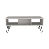 ZUN Vassel Coffee Table, Hairpin Legs, Two Shelves B070P234335