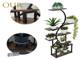 8-Tiered Indoor Plant Stand with 5 Grow Lights, 10-Level Stepless Dimming, Durable Thickened Metal 78451776