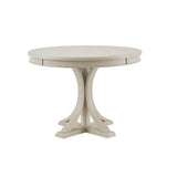 ZUN 44" Round Dining Table, Solid Wood Finish Classic Design For Dining room, Antique Cream B03548933