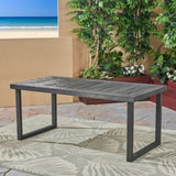 Outdoor 69" Acacia Wood Dining Table, Sandblast Dark Gray Finish 62617.00SDGRY