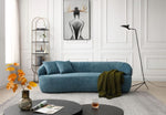 ZUN Blue Mid Century Modern Curved Sofa, 3 Seat Cloud couch Boucle sofa Fabric Couch for Living Room, W876P191455