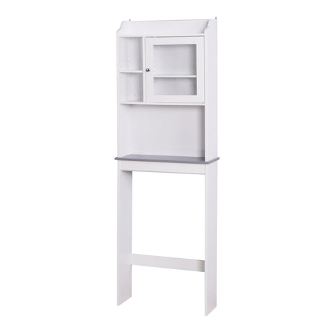 ZUN Modern Over The Toilet Space Saver Organization Wood Storage Cabinet for Home, Bathroom -White 45146350