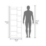 White Bookcase in Melamine with Open Storage B062P290269