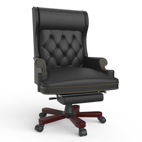 ZUN 330LBS Executive Office with Footstool, Ergonomic Design High Back Reclining Comfortable Desk W1550137139