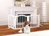 27.6" Height Tall Freestanding Pet Gate, 4 Panels Foldable Dog Gate, Solid Wood Folding Safety Fence W808P255672