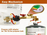 Propane Refill Adapter with Valve and Gauge, Fill 1 Pound Bottles from 20lb Tank, Fits QCC1 / Type1 84199586