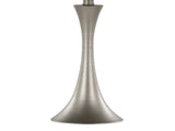 Lenuxe 24" Contemporary Metal Table Lamp in Frosted Silver Metal with Off-White Linen Shade from B202P224077