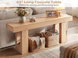 63" Farmhouse Console Table, Narrow Entryway Table with Spacious Bottom Storage 85297604