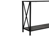 Grey MDF Countertop Black Wrought Iron Base 2 Layers Forked Console Table 58530923