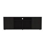 ZUN Falmouth Rectangle 3-Shelf TV Stand Black Wengue B06280393