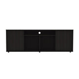 ZUN Falmouth Rectangle 3-Shelf TV Stand Black Wengue B06280393