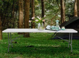 6FT Folding Picnic Table for Outdoor, Portable Fold-in-Half Plastic Dining Picnic Party Table with 22162966