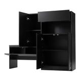 ON-TREND Elegant 2-in-1 Shoe Cabinets with Soft Cushion, Modern Storage Bench with Arched Doors & N721P245716B
