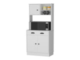 Palmer 2-Door Cabinet Microwave Kitchen Pantry in White B062111740