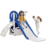 ZUN Toddler Climber and Slide Set 4 in 1, Kids Playground Climber Freestanding Slide Playset with PP297713AAC