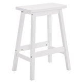2pcs Pine Wood Saddle Seat Bar Stool White 53405809
