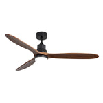 ZUN 60 Inch Ceiling Fan With Lights 3 Solid Wood Fan Blade Noiseless Reversible Motor Remote Control KBS-6003