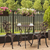 3 PCS Outdoor Bistro Set,Outdoor Patio Set, All-Weather Cast Aluminum Bistro Table Set for Backyard, 59012071