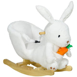 Baby rocking horse toy with music playback White rabbit shape 58883627