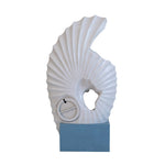 ZUN 16.9x10.2x31.9" White Abstract Water Fountain with Blue Base with Light, for Indoor and Outdoor W2078138947