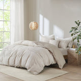5 Piece Organic Cotton Oversized Comforter Cover Set w/removable insert Natural Full/Queen B035128744