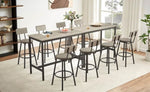 ZUN Pub High Dining Table 5 Piece Set, Industrial Style Pub Table, 4 PU Leather Bar Chairs for Kitchen W1668P151556