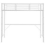 ZUN Twin Size Metal Loft Bed with Safety Guardrails & 2 Built-in Ladders, Loft Bunk Bed Frame for Teens 83520280