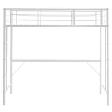 ZUN Twin Size Metal Loft Bed with Safety Guardrails & 2 Built-in Ladders, Loft Bunk Bed Frame for Teens 83520280