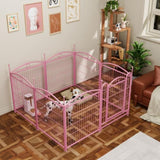 ZUN Dog Playpen Indoor 32 inch 8 Panels Metal Dog Pen Pet Dog Fence Outdoor Exercise Pen with Doors, W368P234002