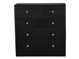25.98*15.75"*35.83" 4-Tier 5-Drawer Cabinet Drawer Dresser with Gold Handles Black 54386504