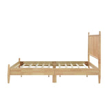 Mid-Century Modern Design Full Platform Bed 1pc Natural Finish Wooden Bedroom Furniture Vertical B011P211340