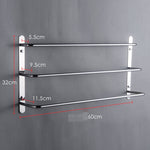 ZUN 304 Stainless Steel Hand Polishing Finished Three Stagger Layers Towel Bars Towel Rack Wall Mounted 18037980