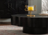 Scalloped Black Coffee Table Unique Wave-Edge Shape, Elegant Focal Piece for Stylish Spaces. W3081P389074