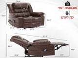 Breathable Leather Massage Recliner Chair Manual Living Room Reclining Sofa W1403P156677
