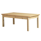 Outdoor Wood Coffee Table, 44" Farmhouse Side Table for Patio, Solid Cedar Wood Accent Table with 80517113