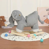 Kids Ride-On Rocking Horse Toy with Lullaby Song,Elephant Rocking Toy with Hand Puppets and Safety 54092172