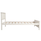 Twin Size Wood Platform Bed with Headboard,Footboard and Wood Slat Support, White WF191769AAK
