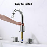 Widespread Bathroom Sink Faucet Chrome 2 Handle 8 inch 3 Hole 360&degSwivel Spout Vanity Sink with 97002922