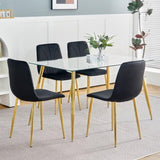 Modern simple light luxury dining black home bedroom stool back dressing student desk W210122575