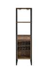 ZUN Weathered Oak and Black Wine Rack with 1 Drawer B062P184584