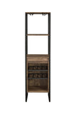 Weathered Oak and Black Wine Rack with 1 Drawer B062P184584