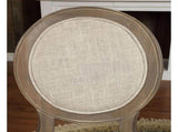 Set of 2 Padded Beige Fabric Dining Chairs in Rustic Oak Finish B016P156826
