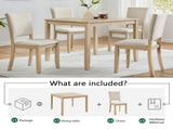 Modern 4 Person Dining Set with 4 Chairs, Dining Set for 4 People, 5-piece Wooden Dining 10534621