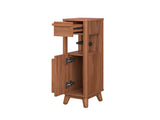 Slim Bathroom Storage Cabinet with Toilet Paper Holder, Walnut Finish 28207532
