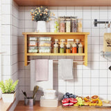 Wood Wall-Mounted Storage Shelf with Towel Bar 61664598