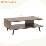 Rectangle Coffee Table with 2 Open Compartments 83293018