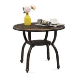 Cast Aluminum Outdoor Side Table, Anti-Rust Outdoor Round End Table, Patio Coffee Bistro Table for 65174540