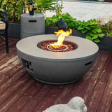 ZUN Steel Propane Fire Bowl Outdoor Round Propane Fire Pit with Tank Holder W853P193940